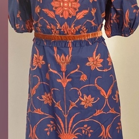 NWT Beyond by Vera Floral Blue gorgeous ruffle midi dress.
100% cotton. - Picture 3 of 10